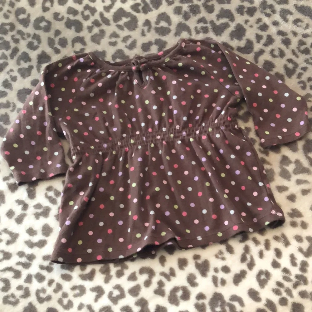 2007 babyGap Polka Dot Babydoll Top Brown Size 18-24 months Infant